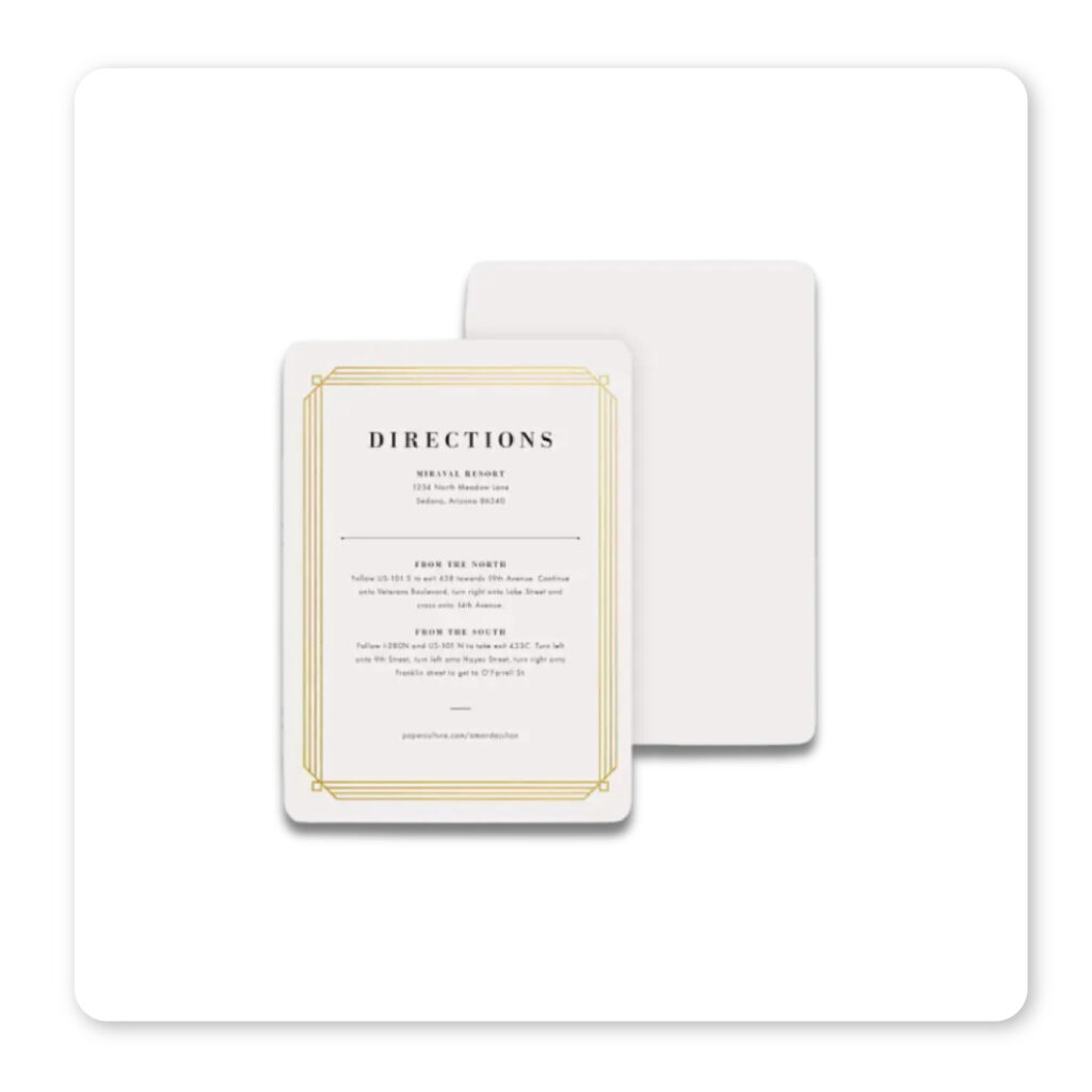 A6 Directional Cards